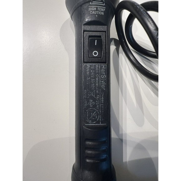 Herstyler Professional Grande Black Heat Curling Wand Negative Ion Teflon Barrel - Picture 2 of 2